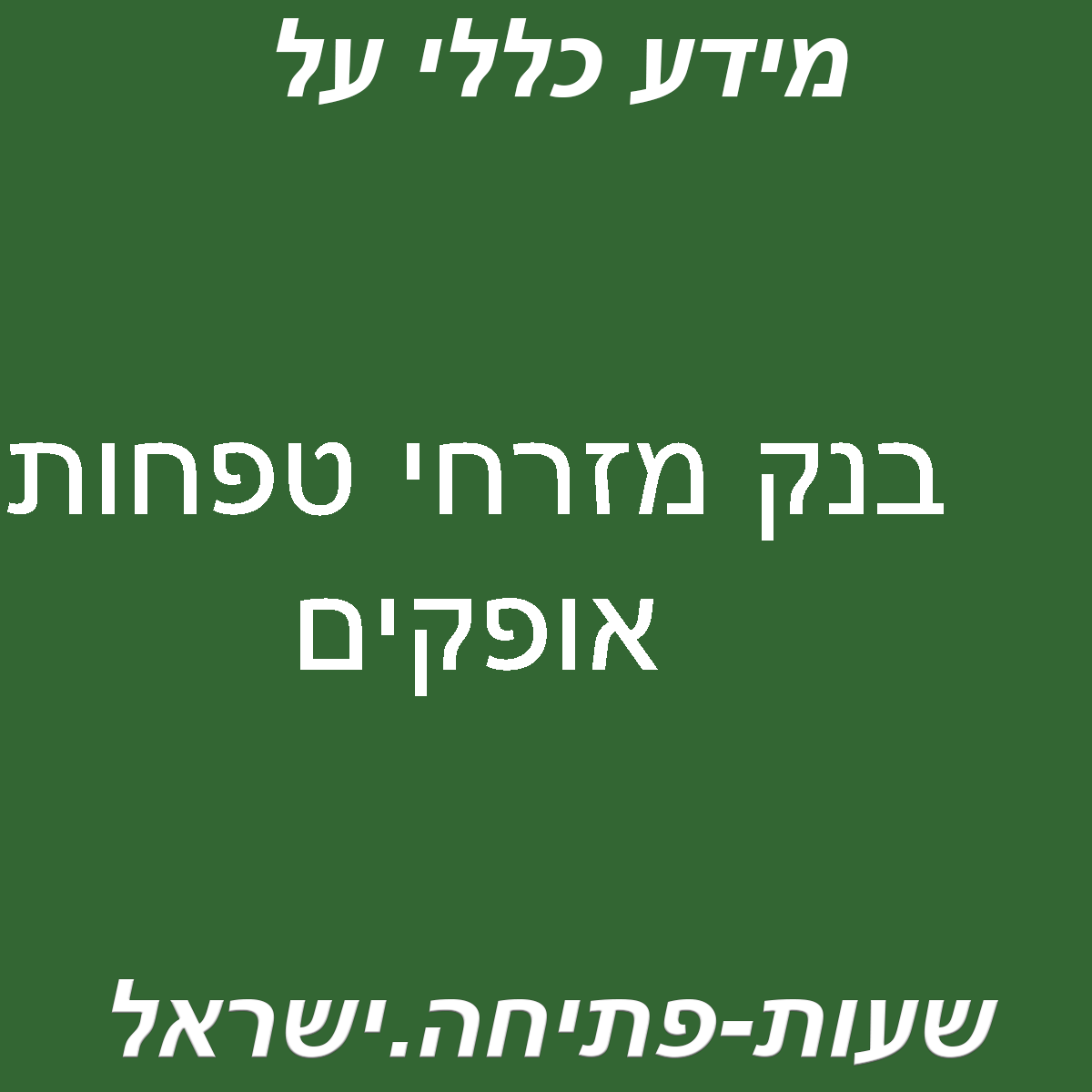 בנק מזרחי טפחות אופקים